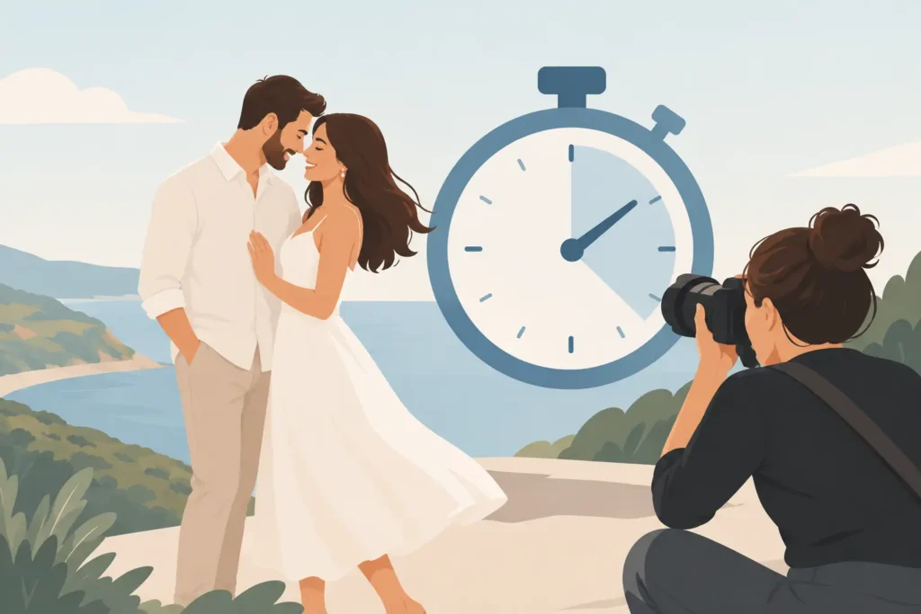 Duración de la sesión preboda: el tiempo ideal